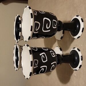 Ceramic Wine Giblets; Unique Goblet; set of 4